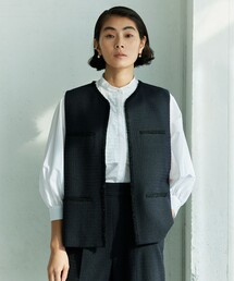 Ballsey ベスト ジレ ライトファンシーツイード 4ポケットジレ