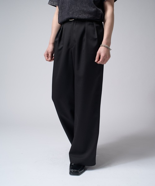 Lui's スラックス 2タックワイドスラックス メンズ : ZOZOTOWN