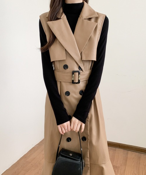 「ECLIN」 コート L ベージュ レディース_画像9