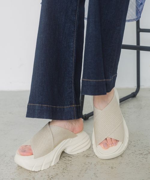 JEANASIS｜クロスラメニットサンダル | Rakuten Fashion(楽天