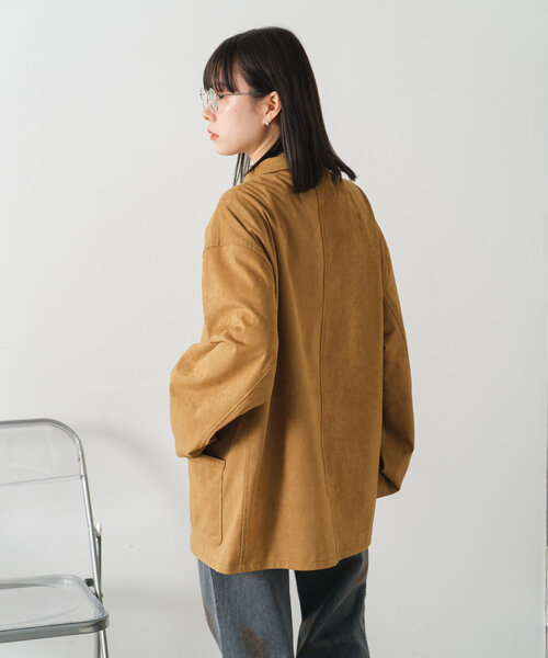 【WHIMSIC】【新品・タグ付き】ヴィーガンスウェードレザーチャイナジャケット WHIMSIC/2サイズ展開】ヴィーガンスウェードレザーチャイナ
