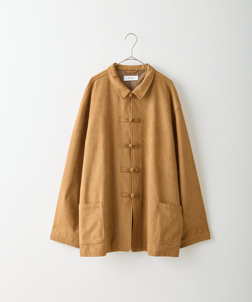 【WHIMSIC】ヴィーガンスウェードレザーチャイナジャケット（アイボリー 2） WHIMSIC/2サイズ展開】ヴィーガンスウェードレザーチャイナ