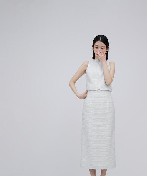NATURAL BEAUTY BASIC スカート 「BLANC」スプリングツイード