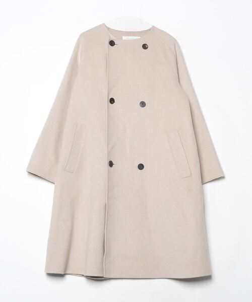 エルメス HERMES アウター ウール オフホワイト ナデージュ ニット コート エルメス HERMES アウター ウール オフホワイト ナデージュ ニット コート