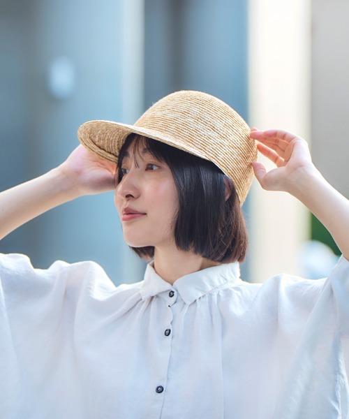 田中帽子店 帽子 ハット 日本製 ロングバイザー 麦わら帽子 リコ
