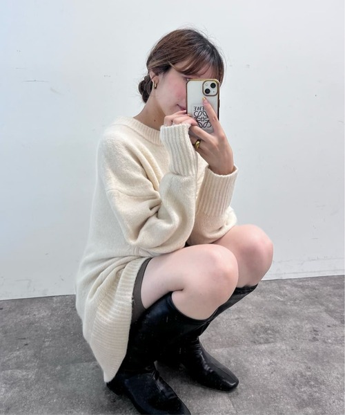 「Thevon」 長袖ニット FREE アイボリー レディース_画像9