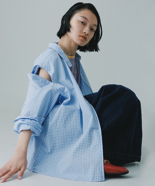ブラウス シャツ 2WAY PADDED L/S GGM CHECK SHIRTS レディース メンズ