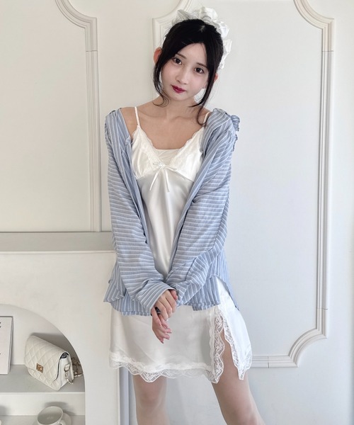 Loueme ワンピース スリットレースランジェリーキャミワンピース Loueme ワンピース スリットレースランジェリーキャミワンピース