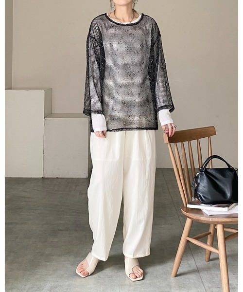 She's Closet サマーニット ニット セーター 長袖ロング丈ミックス