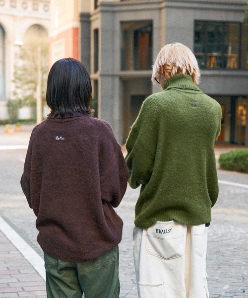 「Adoon plain」 タートルネックニット LARGE グリーン メンズ_画像4