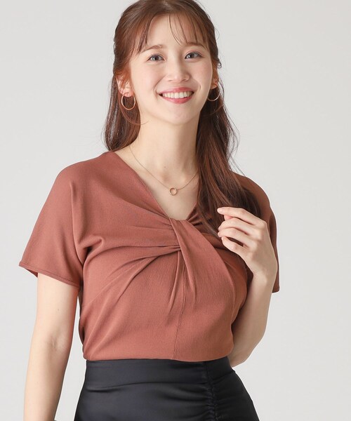 ニット セーター 「洗える／清涼感」捻りデザインのニットトップス レディース COUP DE CHANCE ニット セーター 「洗える／清涼感」捻り