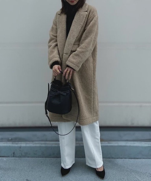 「Audrey and John Wad」 チェスターコート S ベージュ レディース_画像9