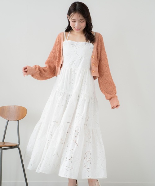 美品✨ビーシービージー エンブロイダリーロングドレス キャミワンピース セール】【forksy.】エンブロイダリーレース フラワー キャミ
