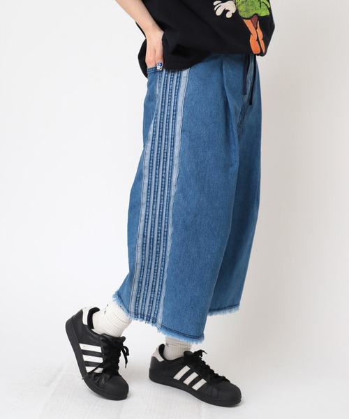 R4346 クロップドラインパンツ　RNA R4296 綿麻デニムのPJ'Sクロップドパンツ(F ライトインディゴ