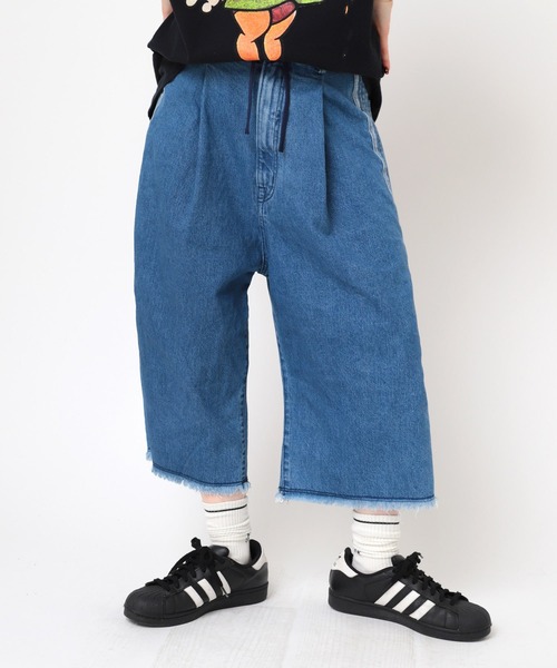 R4346 クロップドラインパンツ　RNA R4296 綿麻デニムのPJ'Sクロップドパンツ(F ライトインディゴ