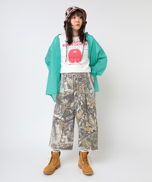R4346 クロップドラインパンツ　RNA R4296 綿麻デニムのPJ'Sクロップドパンツ(F ライトインディゴ