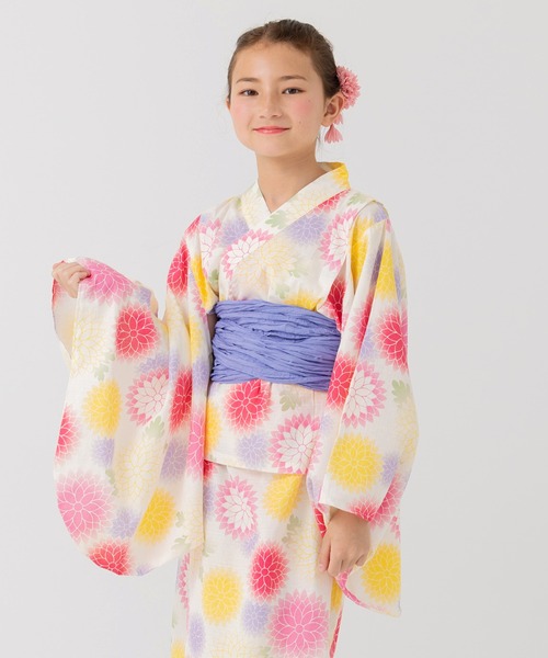 子供用浴衣　綿100% chil2 浴衣 綿100％ 2way セパレート浴衣 兵児帯セット キッズ