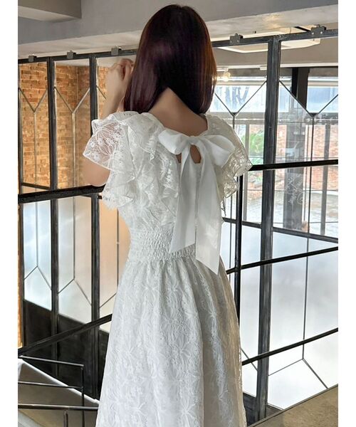 バックリボンレースノースリワンピース dazzlin ワンピース バックリボンレースノースリワンピース