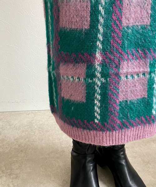 「LHELBIE」 ニットスカート M ブルー レディース_画像7