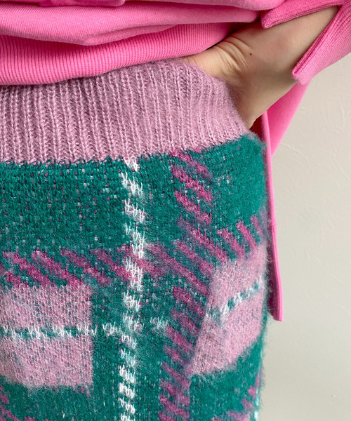 「LHELBIE」 ニットスカート M ブルー レディース_画像8