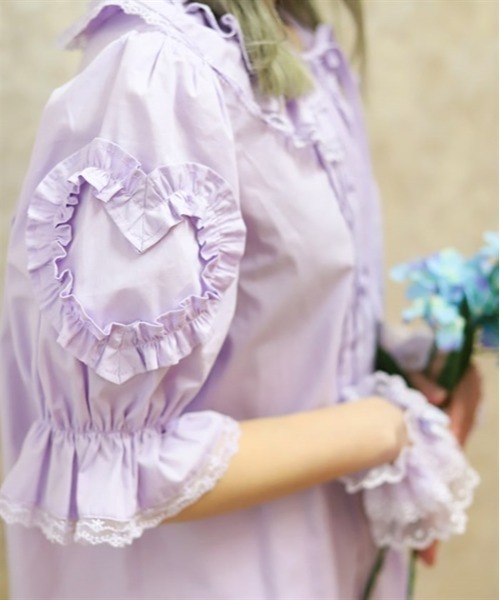 chalmiere ハートフリルパフ袖ブラウス ハートフリルパフ袖ブラウス【期間限定価格】 | Chalmiere