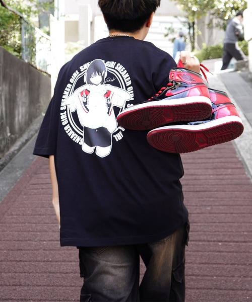 tシャツ 「SNKR GIRL × #鹿 (Shika) コラボ」ビッグシルエット
