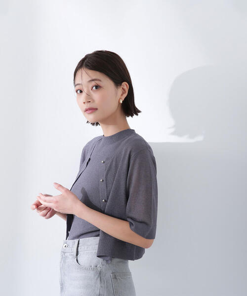 NATURAL BEAUTY BASIC カーディガン 「Oggi8月号掲載」シアー