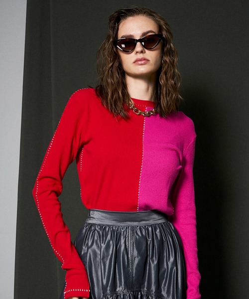 MAISON SPECIAL◆長袖カットソー/FREE/コットン/RED/21212415103 MAISON SPECIAL 「MAISON SPECIAL」 長袖カットソー FREE レッド