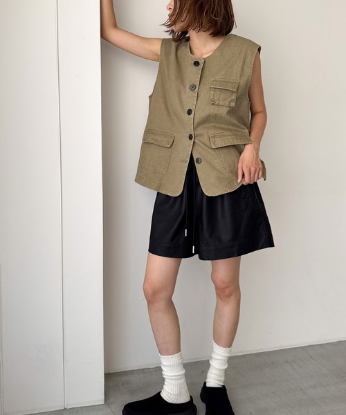 CANAL JEAN ベスト ジレ El mar ウォッシングツイルワークベスト