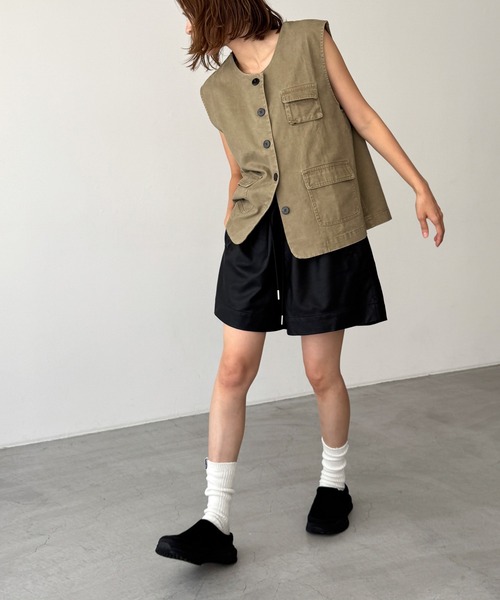 CANAL JEAN ベスト ジレ El mar ウォッシングツイルワークベスト