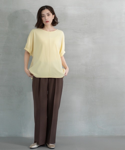 美品 L'Appartement ギャザースリーブTシャツ ベージュ 美品 L'Appartement ギャザースリーブTシャツ ベージュ フロント