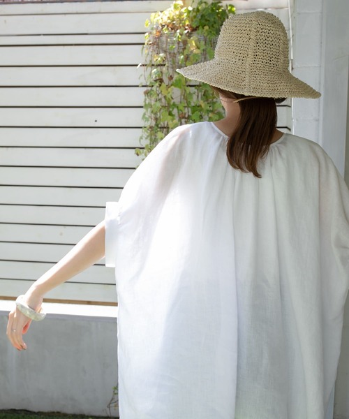 「URBAN RESEARCH DOORS」 半袖チュニック MEDIUM ブルー レディース