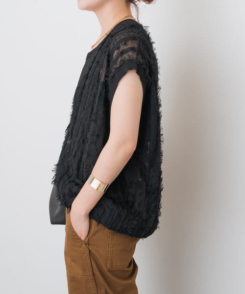Spick & Span WEB限定品　フリンジノースリーブベスト WEB限定》ツィードフリンジベスト（ベスト）｜Spick & Span