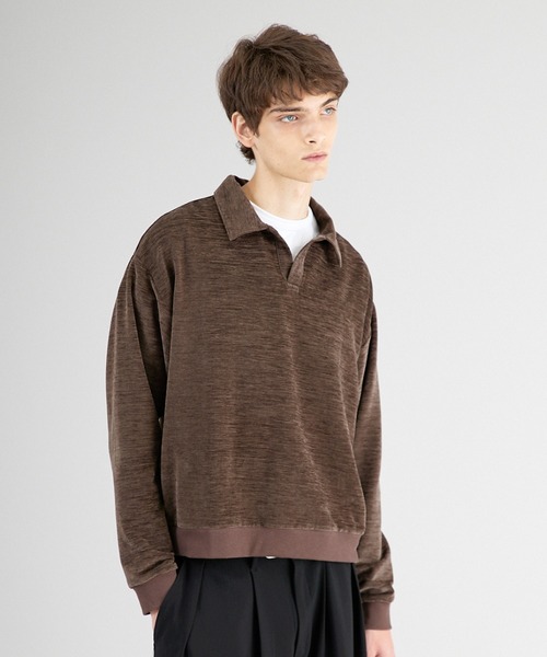 Regen Glanz tシャツ skipper velor long sleeve T-shirt/スキッパー