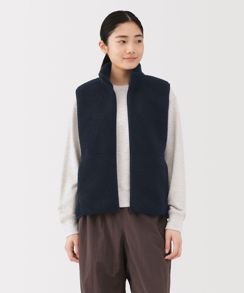 無印良品（MUJI） ベスト ジレ 婦人 ボアフリースベスト レディース