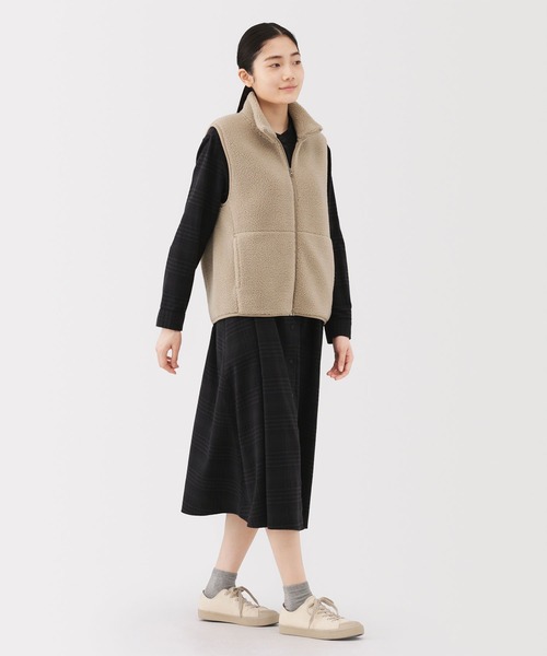 無印良品（MUJI） ベスト ジレ 婦人 ボアフリースベスト レディース