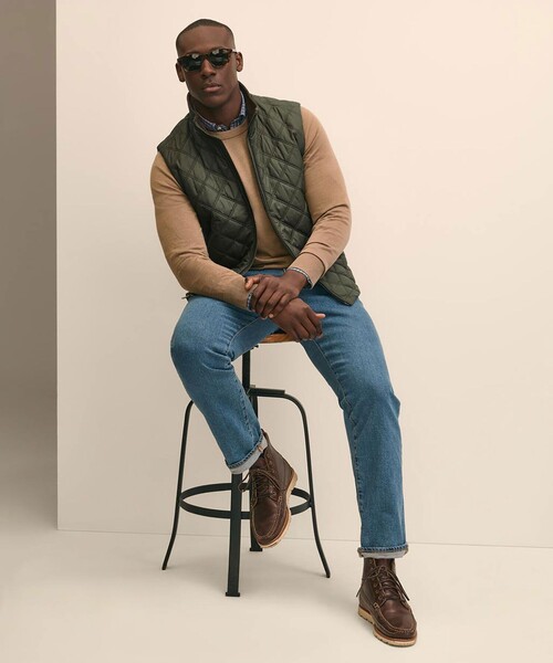 【新品未使用】ブルックスブラザーズ　キルティングベスト　本革レザーパイピング　L Brooks Brothers×LAVENHAM ソーンハム