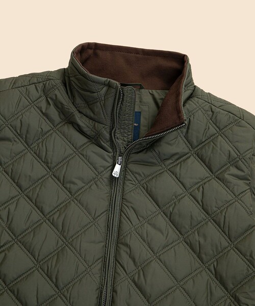 【新品未使用】ブルックスブラザーズ　キルティングベスト　本革レザーパイピング　L ポリエステル モックネック キルティングベスト | Brooks Brothers