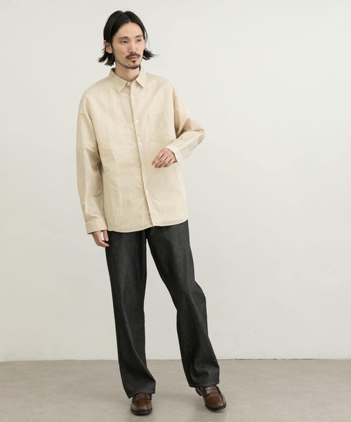 ORRS クリーム色 長袖シャツ Sサイズ URBAN RESEARCH（アーバンリサーチ） 長袖シャツ LARGE オフホワイト