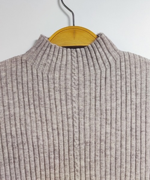 ニット セーター ハイネックリブニットプルオーバー レディース