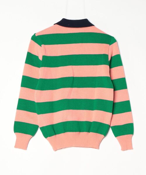 「DANIEL CREMIEUX」 ボーダー柄長袖ポロシャツ - ピンク レディース_画像2