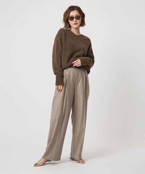 conte ニット セーター 「conte」ブークレー バックV クルーネック