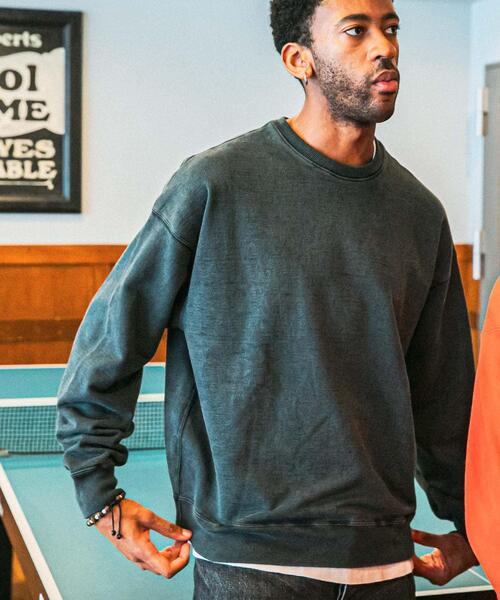 トレーナー/スウェット juemi  Pigment Dyed Sweat Juemi×Abyssea】Loose Neck Pigment Dyed Sweat｜Abyssea 公式通販サイト