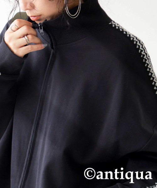 「antiqua」 ブルゾン P ブラック レディース_画像6