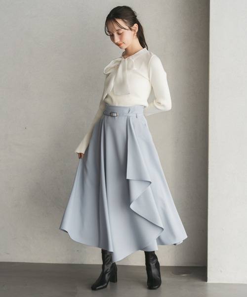 S1360❤️ 31 Sons de mode ボウタイニットプルオーバー　M 黒 31 Sons de mode（トランテアン ソン ドゥ モード）の「配色衿ボウタイ