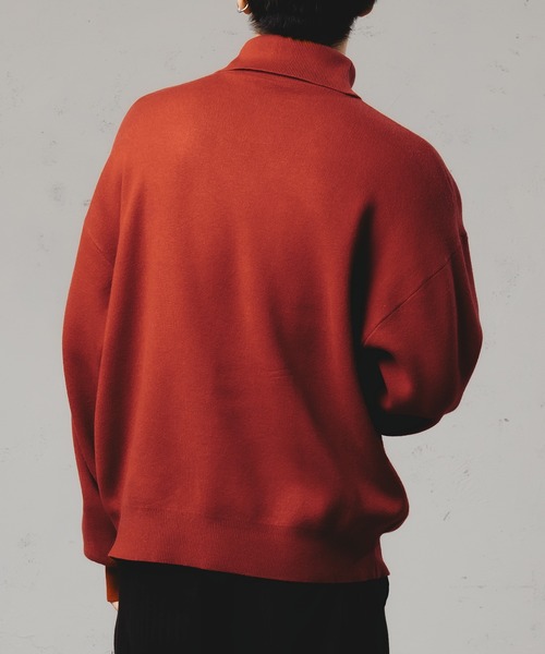 「epnok」 タートルネックニット MEDIUM レッド メンズ_画像4
