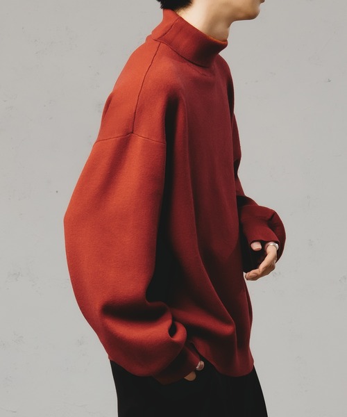 「epnok」 タートルネックニット MEDIUM レッド メンズ_画像5