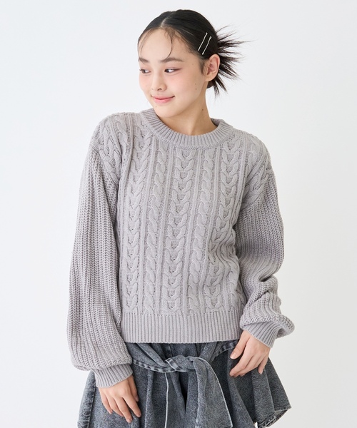 ニット セーター 「GOODPRICE」ケーブルニットプルオーバー キッズ 子供服 女の子 | LOVETOXIC | 03