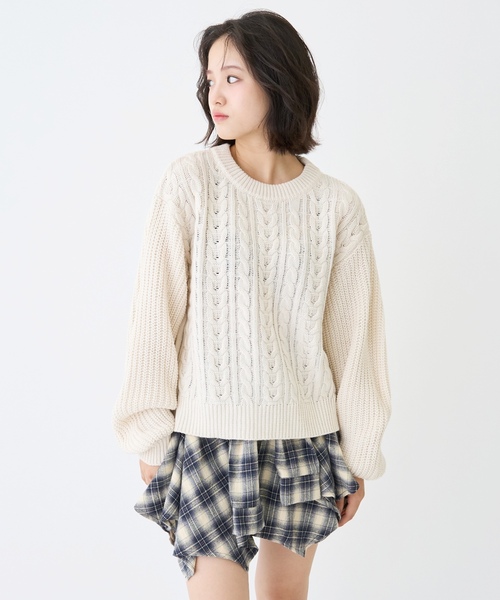 ニット セーター 「GOODPRICE」ケーブルニットプルオーバー キッズ 子供服 女の子 | LOVETOXIC | 05