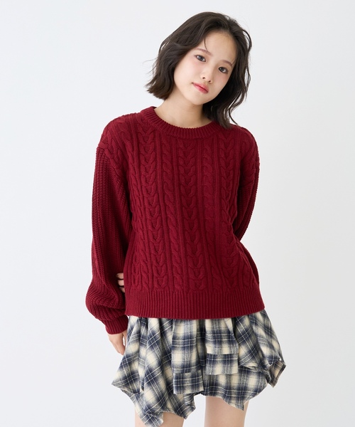 ニット セーター 「GOODPRICE」ケーブルニットプルオーバー キッズ 子供服 女の子 | LOVETOXIC | 06